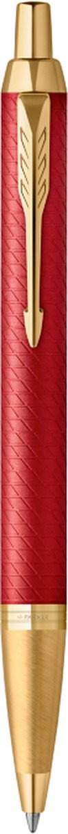 Parker IM Premium balpen | Rood met gouden detail | Medium punt met blauwe inkt | Geschenkdoos