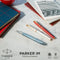 Parker IM Premium balpen | Rood met gouden detail | Medium punt met blauwe inkt | Geschenkdoos