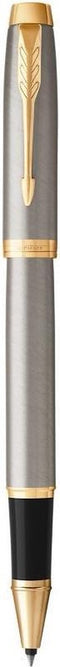 Parker IM-rollerballpen | geborsteld metaal met gouden afwerking | Fijne penpunt | Zwarte inkt | Geschenkverpakking