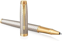 Parker IM-rollerballpen | Premium Warm Zilver | Fijne penpunt | Zwarte inkt | Geschenkverpakking