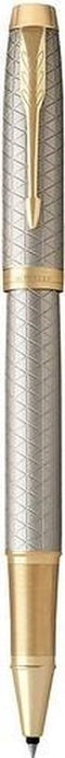Parker IM-rollerballpen | Premium Warm Zilver | Fijne penpunt | Zwarte inkt | Geschenkverpakking