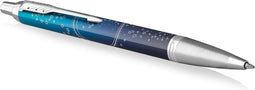 Parker IM Submerge balpen | premium lak met blauw kleurverloop op roestvrij staal met chroomafwerking | medium penpunt met zwarte inkt navulling | geschenkdoos