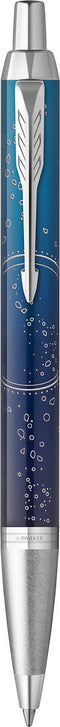 Parker IM Submerge balpen | premium lak met blauw kleurverloop op roestvrij staal met chroomafwerking | medium penpunt met zwarte inkt navulling | geschenkdoos