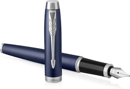 Parker IM-vulpen - medium punt - blauwe inkt - matblauw - incl. geschenkdoos