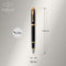 Parker IM-vulpen - medium punt - blauwe inkt - zwarte lak met gouden afwerking - incl. geschenkdoos