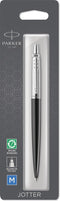 Parker Jotter-balpen | Bond Street Black met chromen rand | Medium punt met blauwe inkt