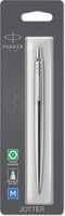 Parker Jotter Balpen | Roestvrij staal met chroom afwerking | Medium punt | Blauwe inkt