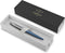 Parker Jotter-balpen | Waterloo Blue | Medium punt met blauwe inkt | Cadeauverpakking