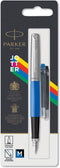 Parker Jotter Originals-vulpen | klassieke blauwe afwerking | medium punt | blauwe en zwarte inkt