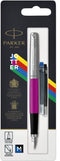 Parker Jotter Originals-vulpen | klassieke magenta afwerking | medium penpunt | blauwe en zwarte inkt