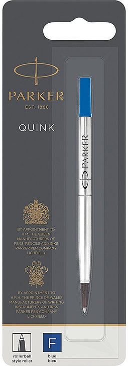 Parker rollerballpen inktvulling | fijn punt | blauwe QUINK inkt | 1 stuk