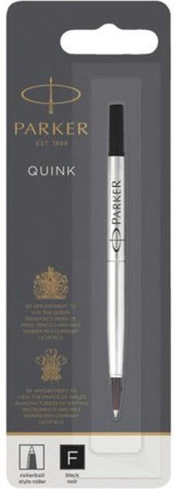 Parker rollerballpen inktvulling | fijn punt | zwarte QUINK inkt | 12 stuks