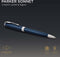 Parker Sonnet balpen | blauw gelakt met palladium trim | medium punt zwarte inkt | geschenkverpakking