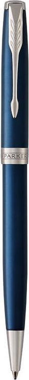 Parker Sonnet balpen | blauw gelakt met palladium trim | medium punt zwarte inkt | geschenkverpakking