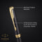 Parker Sonnet-balpen | grijze lak met gouden details | medium punt | Blauwe inkt | geschenkverpakking