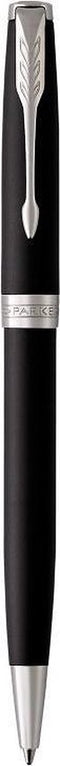 Parker Sonnet-balpen | Matzwart met palladium rand | Medium penpunt met zwarte inkt | Geschenkdoos