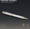 Parker Sonnet balpen - medium punt - zwarte inkt - roestvrij staal met gouden trim - incl. geschenkdoos