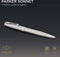 Parker Sonnet-balpen | Roestvrij staal met palladium rand | Medium penpunt | Zwarte inkt | Cadeauverpakking