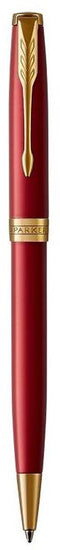 Parker Sonnet balpen | rood gelakt met gouden trim | medium punt zwarte inkt | geschenkverpakking