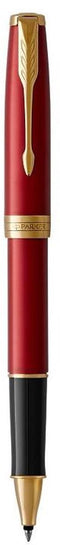 Parker Sonnet rollerballpen | rood gelakt met gouden trim | fijne punt zwarte inkt | geschenkverpakking