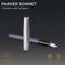 Parker Sonnet vulpen | metaal en violette lak met palladium afwerkings | roestvrijstalen fijne penpunt | Geschenkverpakking