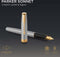 Parker Sonnet vulpen | Roestvrij staal met goud detail | Fijne penpunt | Geschenkdoos