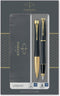 Parker Urban Duo geschenkset met balpen en vulpen | zacht zwart met gouden trim | blauwe inkt | geschenkverpakking
