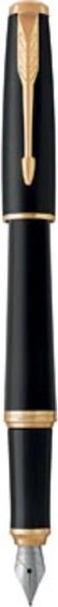 Parker Urban vulpen | Donkergrijs met goud detail | Medium penpunt with blauwe inkt | Geschenkdoos