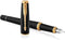 Parker Urban vulpen | Donkergrijs met goud detail | Medium penpunt with blauwe inkt | Geschenkdoos