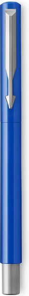Parker Vector-vulpen | blauw met chrome afwerking | mediumpunt | blauwe inkt | hangtab