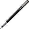Parker Vector-vulpen | zwart met chrome afwerking | mediumpunt | blauwe inkt | hangtab