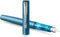 Parker Vector XL vulpen | metallic groenblauwe lak op messing met chroom detail | medium penpunt met blauwe inkt navulling | cadeauverpakking