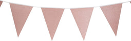 Party verjaardag Vlaggenlijn - glitters - papier - rose goud - 6 m - 25 punt vlaggetjes