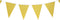 Party verjaardag Vlaggenlijn - papier - glitter goud - 6 m - 25 punt vlaggetjes