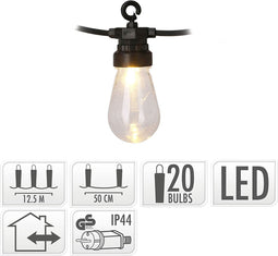 Partylight - LED - Feestverlichting - 20 lampjes - Wit licht