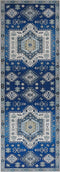PARVAKADLI - Laagpolig vloerkleed - Blauw - 70 x 200 cm - Polyester