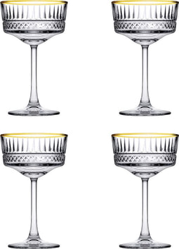 Pasabahce Champagnecoupe Elysia 26 cl - Transparant Goud 4 stuks