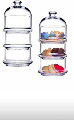 Pasabahce Villa Patisserie – Glazen Voorraadpot Mini – 3-laags