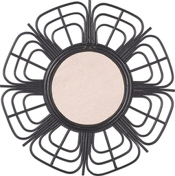PASAKU - Wandspiegel - Zwart - Rotan