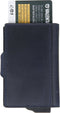 Pasjeshouder met ejector - Leer - Portemonnee - 6 tot 10 pasjes - RFID - Vintage Blauw