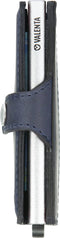 Pasjeshouder met ejector - Leer - Portemonnee - 6 tot 10 pasjes - RFID - Vintage Blauw