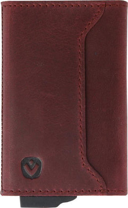 Pasjeshouder met ejector - Leren sleeve - 6 tot 7 pasjes - RFID - Vintage Burgundy Rood