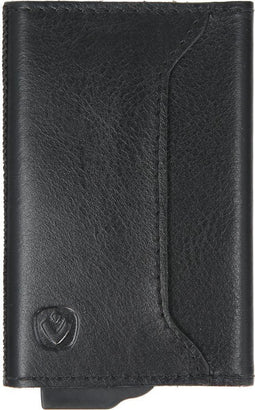 Pasjeshouder met ejector - Leren sleeve - 6 tot 7 pasjes - RFID - Zwart