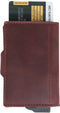 Pasjeshouder met ejector - Leren sleeve - 6 tot 7 pasjes - RFID - Vintage Burgundy Rood