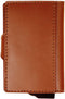 Pasjeshouder met ejector - Leren sleeve - 6 tot 7 pasjes - RFID - Bruin