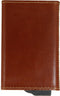 Pasjeshouder met ejector - Leren sleeve - 6 tot 7 pasjes - RFID - Bruin