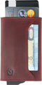 Pasjeshouder met ejector - Leren sleeve - 6 tot 7 pasjes - RFID - Vintage Burgundy Rood