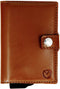 Pasjeshouder met ejector - Leren sleeve - 6 tot 7 pasjes - RFID - Bruin