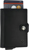 Pasjeshouder met ejector - Leren sleeve - 6 tot 7 pasjes - RFID - Zwart