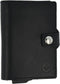 Pasjeshouder met ejector - Leren sleeve - 6 tot 7 pasjes - RFID - Zwart